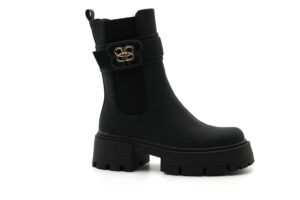 Damen Chelsea Boots Schwarz mit seitlichem Reissverschluss XJ-978 Chelseaboots